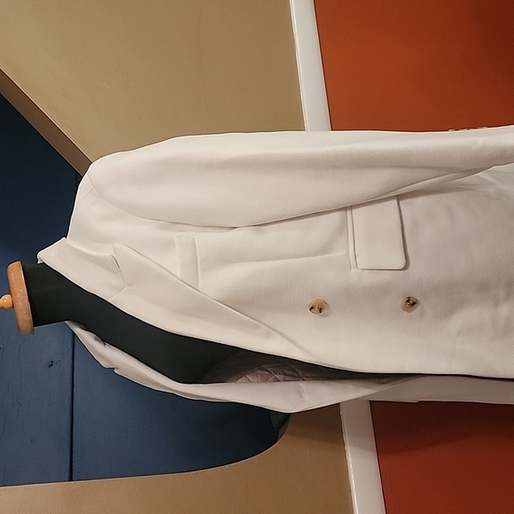 White Wool Blend Trench Coat - Picture 3 of 15